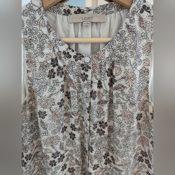 Ann Taylor LOFT Floral Chiffon Sleeveless Ruffle Mermaid Dress Size XS - Picture 4 of 7